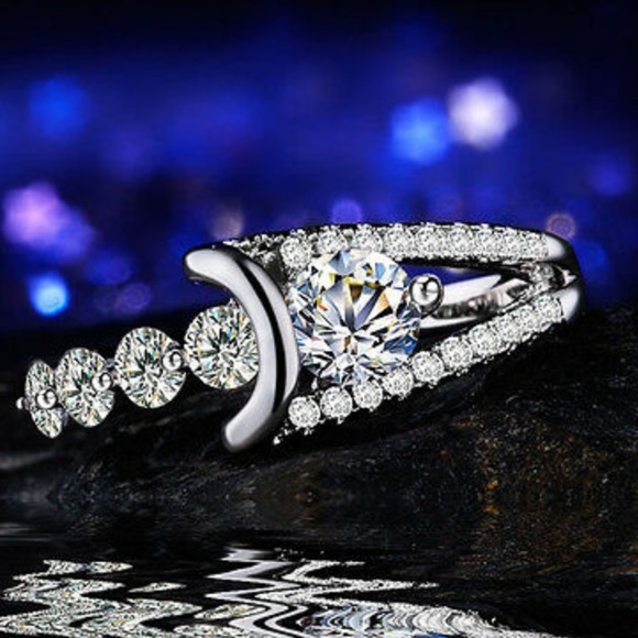 925 sterling silver Creative Round Cut Sapphire - Picture 4 of 11